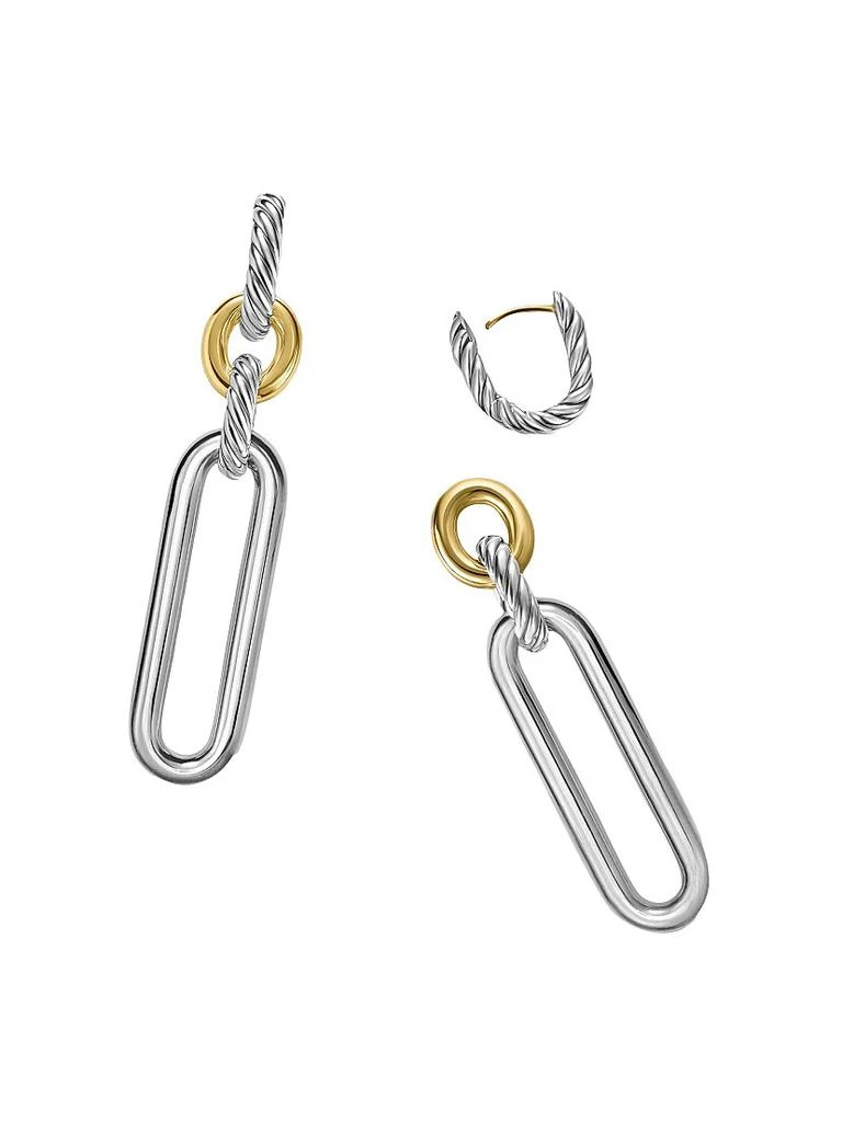 David Yurman Lexington Double Link Drop Earrings in Sterling Silver with 18K Yellow Gold, 54MM 4