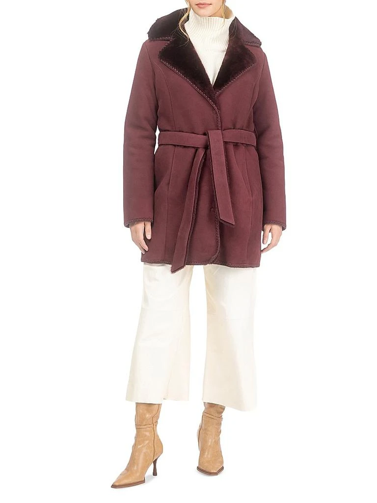 Gorski Merino Shearling Lamb Stroller with Embroidered Trim Belt 5