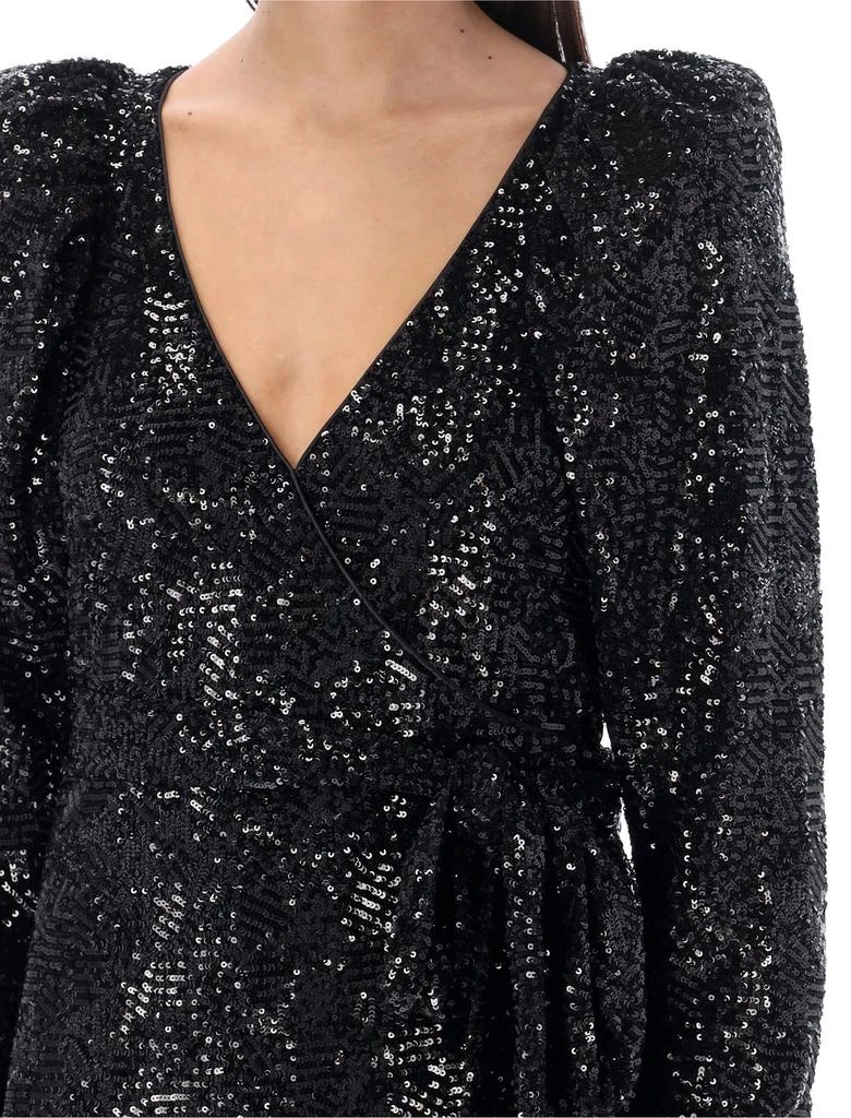 ROTATE Birger Christensen ROTATE Sequin Embellished Wrapped Mini Dress 3