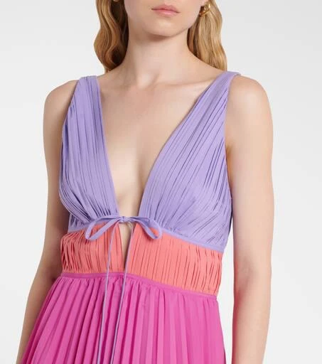 SIMKHAI Stephanie pleated poplin midi dress 4