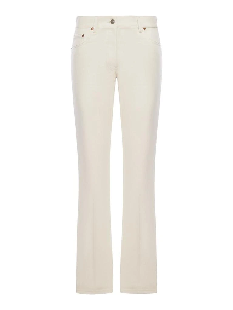 Valentino Valentino Logo Plaque Straight Leg Pants from Cettire