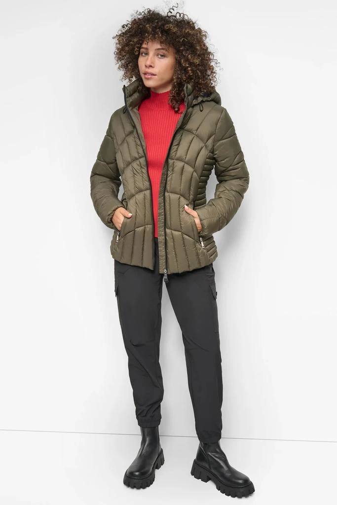 DKNY HOODED LIGHTWEIGHT PUFFER 4