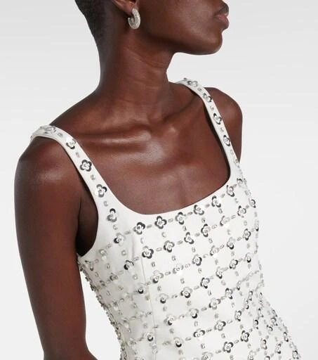 simkhai ziva crystal embellished crepe mini dress Ziva Embellished Mini Dress SIMKHAI