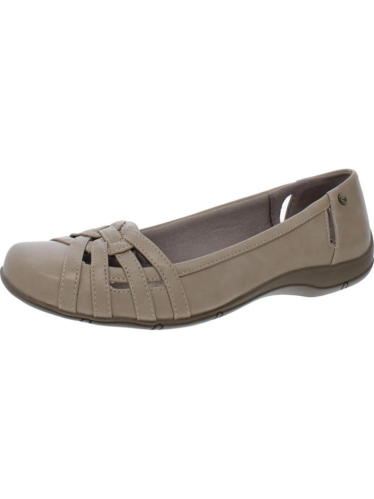 LifeStride Diverse  Womens Faux Leather Square Toe Flats 10