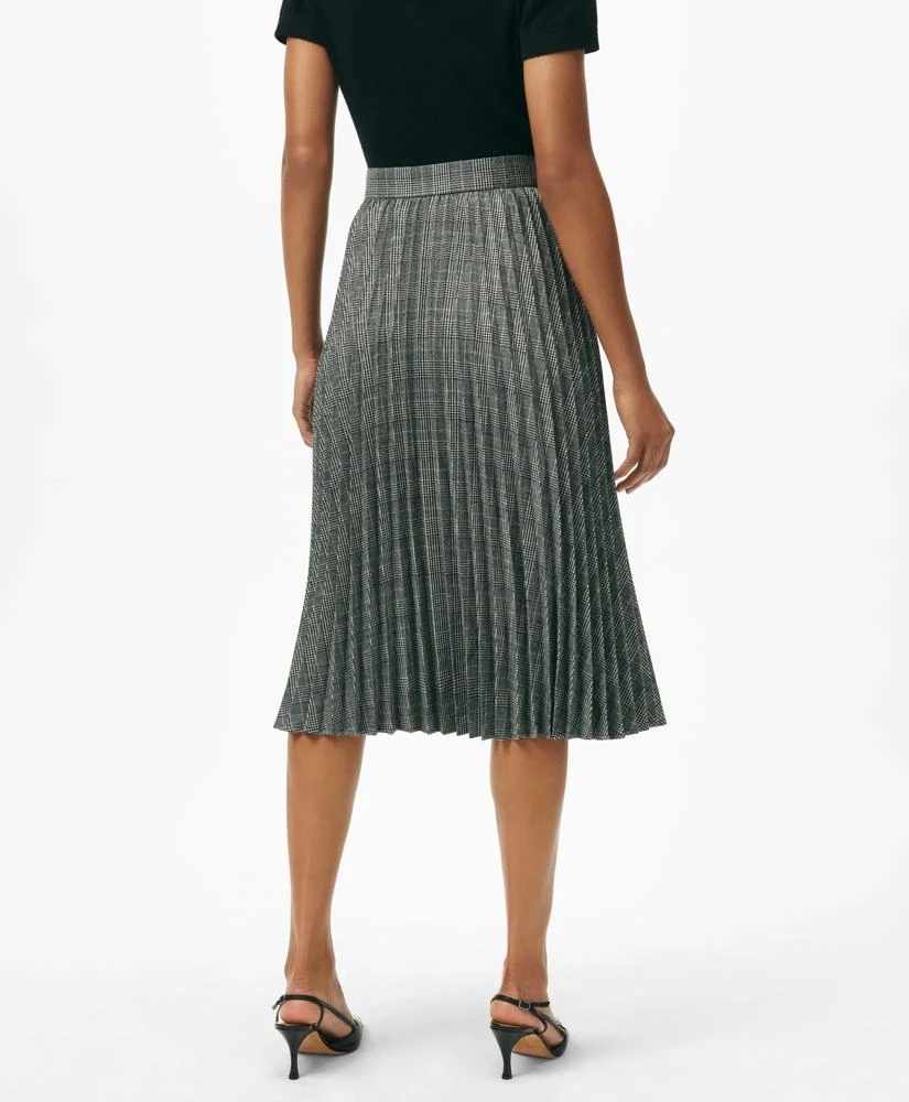 Brooks Brothers Pleated A-Line Skirt in Glen Plaid Wool Blend 4