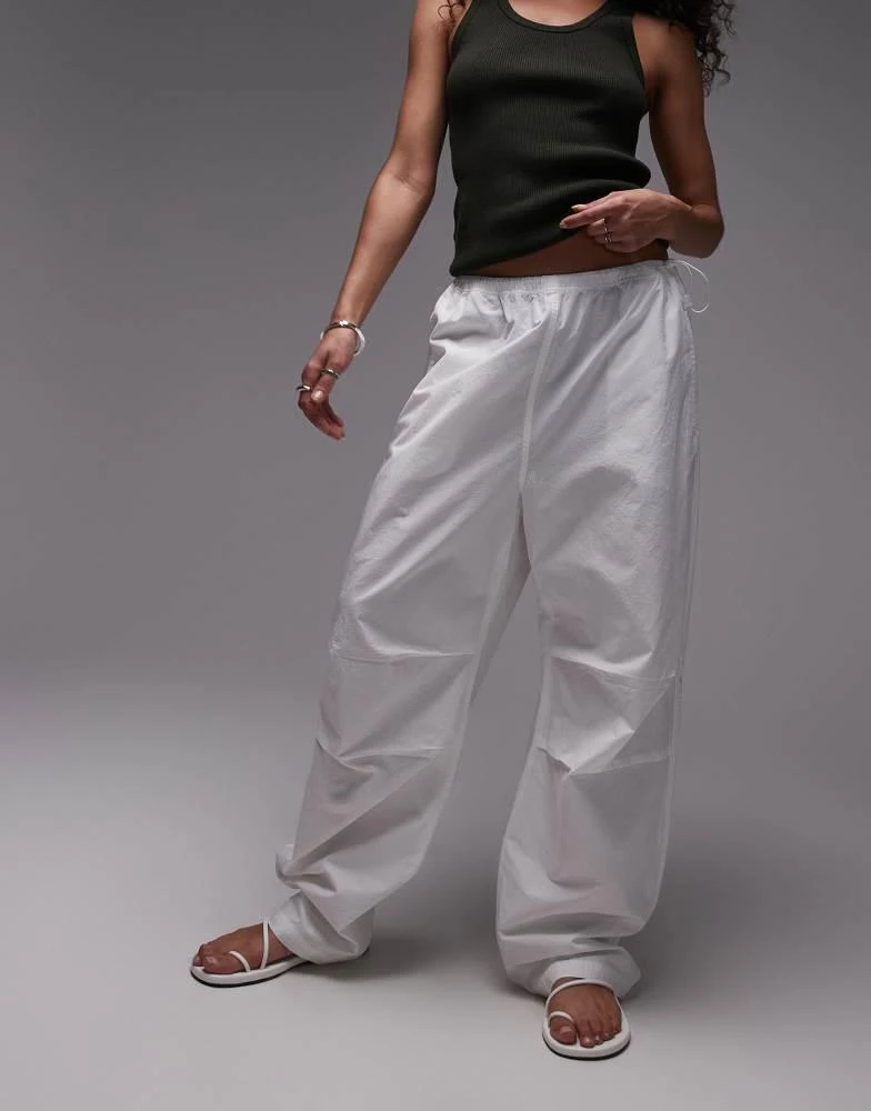 ARKET ARKET sheer poplin pull-on trousers in white 2