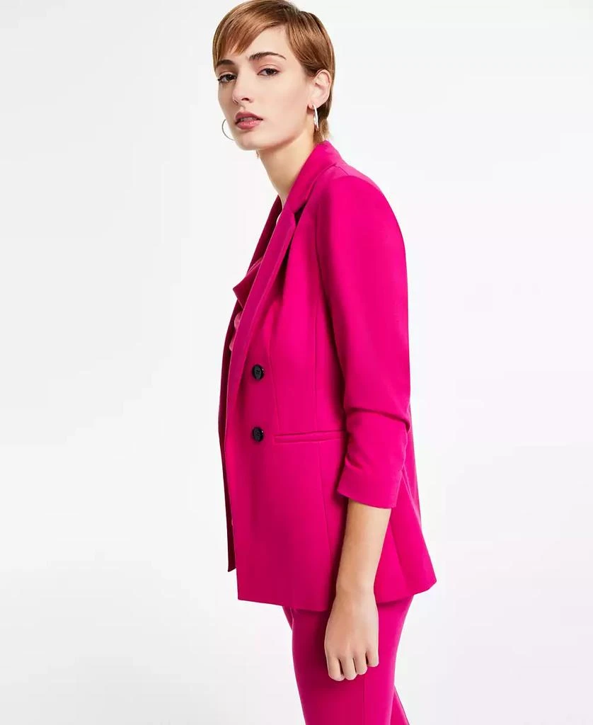 Bar III Women's Ruched-Sleeve Open-Front Blazer, Created for Macy's 2