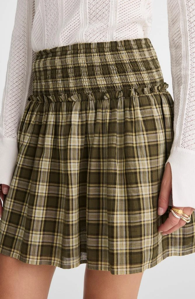 Madewell Smocked Waist Plaid Miniskirt 4