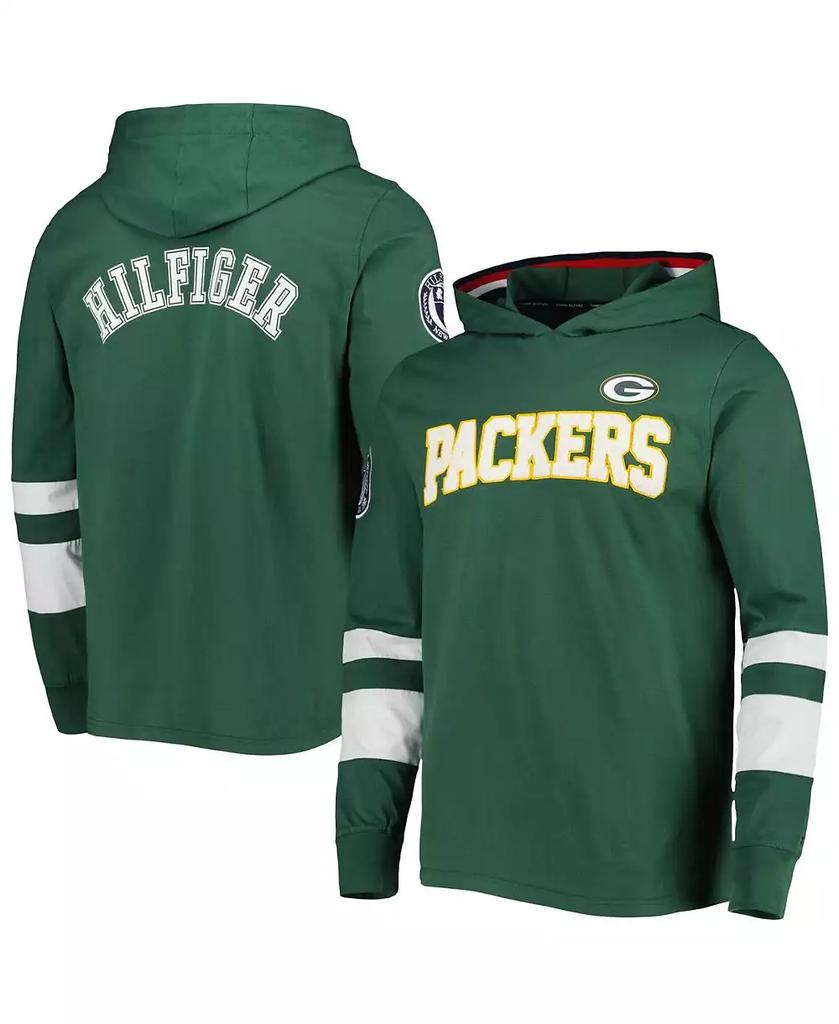 Tommy Hilfiger Men's Green, White Green Bay Packers Alex Long Sleeve Hoodie T-shirt