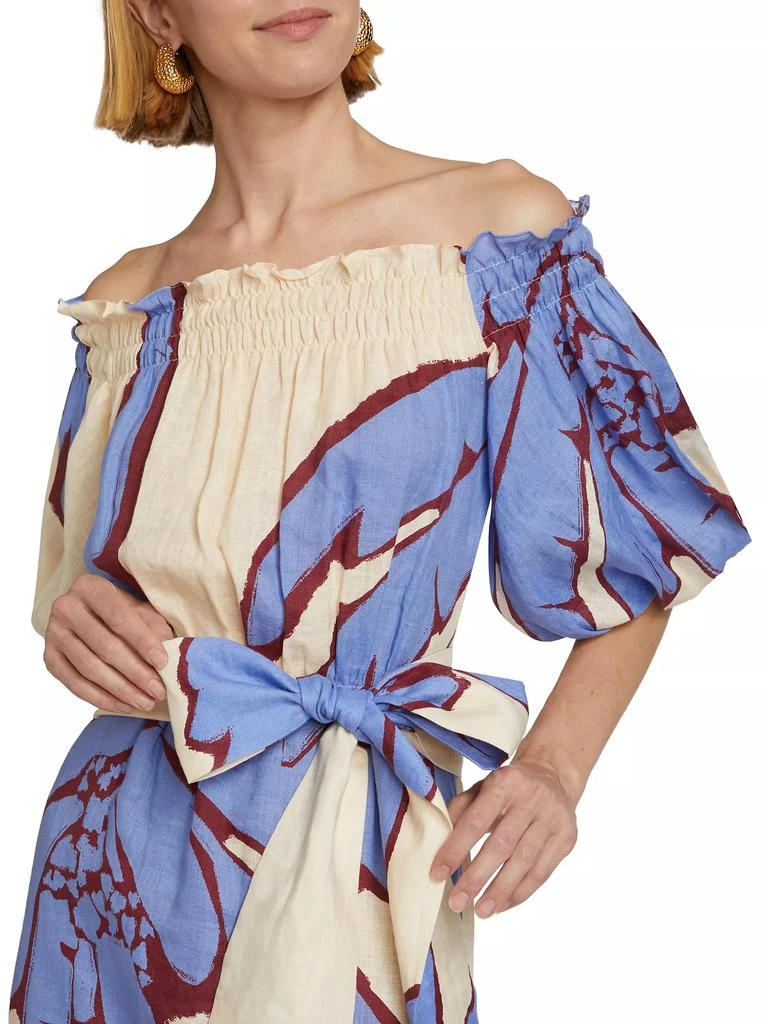 JOHANNA ORTIZ Harbor Hues Off-the-Shoulder Midi-Dress 7