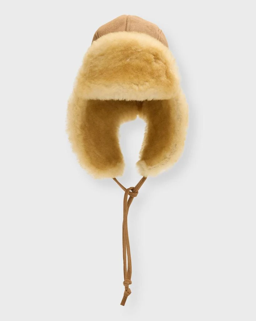 Crown Cap Men's Double-Faced Shearling Aviator Hat 2