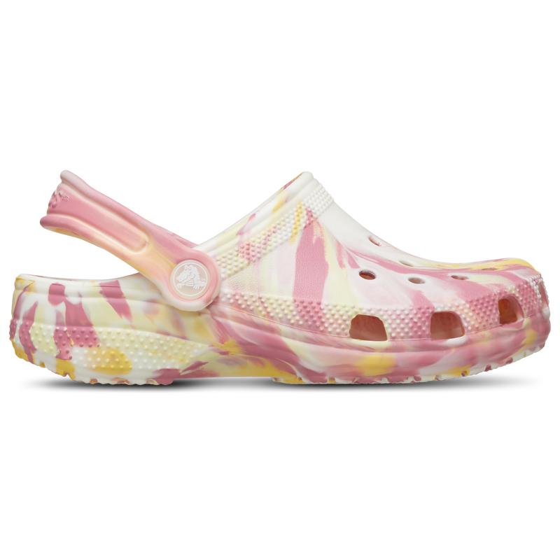 Krispy Kreme Classic Marbled Clog Crocs Mules - white/black/white