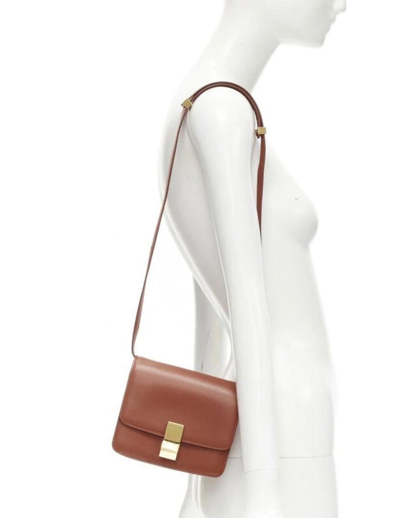 Celine CELINE Classic Box tan brown calfskin gold clasp adjustable crossbody bag Small 2