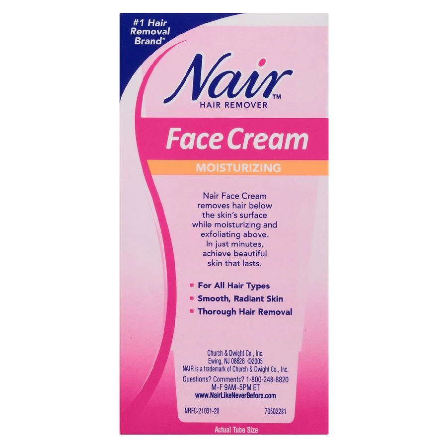 Nair Moisturizing Facial Hair Removal Cream With Sweet Almond Oil, For All Skin Types Sweet Almond Oil 2