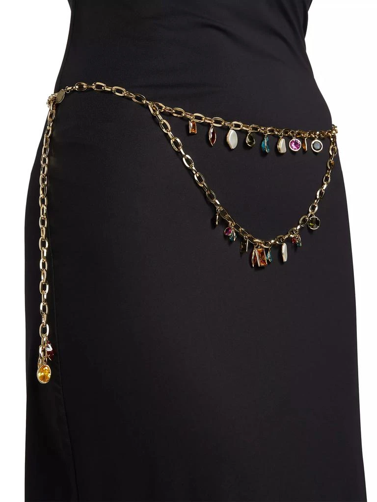 Ramy Brook Millie Goldtone, Cubic Zirconia & Glass Crystal Chain Belt 3