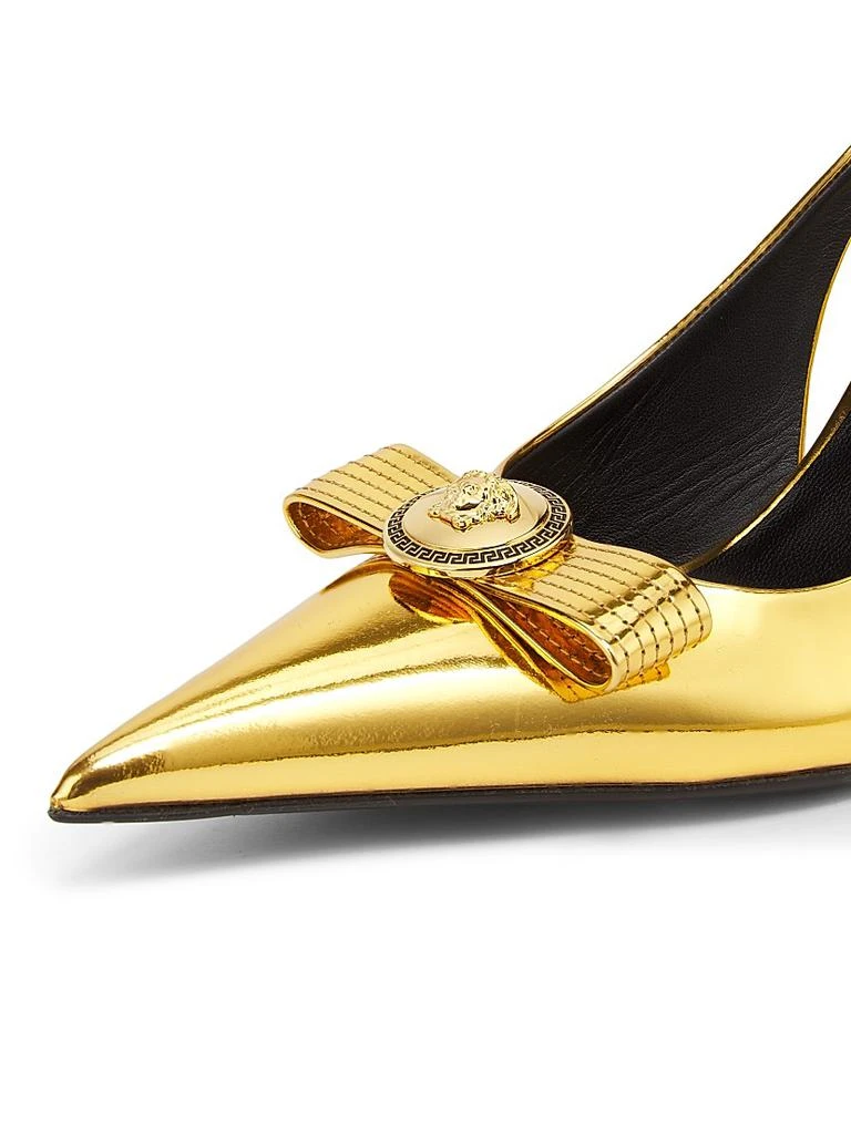 Versace Metallic Leather 85MM Sling-Back Pumps 5