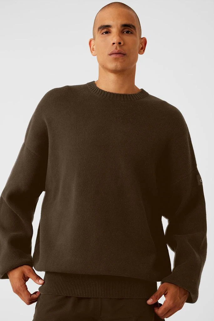 Alo Scholar Crew Neck Sweater - Espresso 4