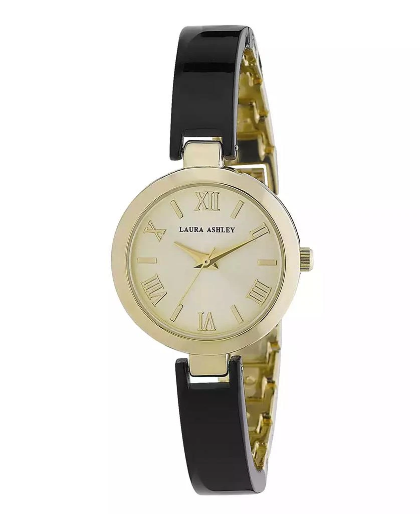Laura Ashley Ladies' Black/Gold Resin Link Watch 1