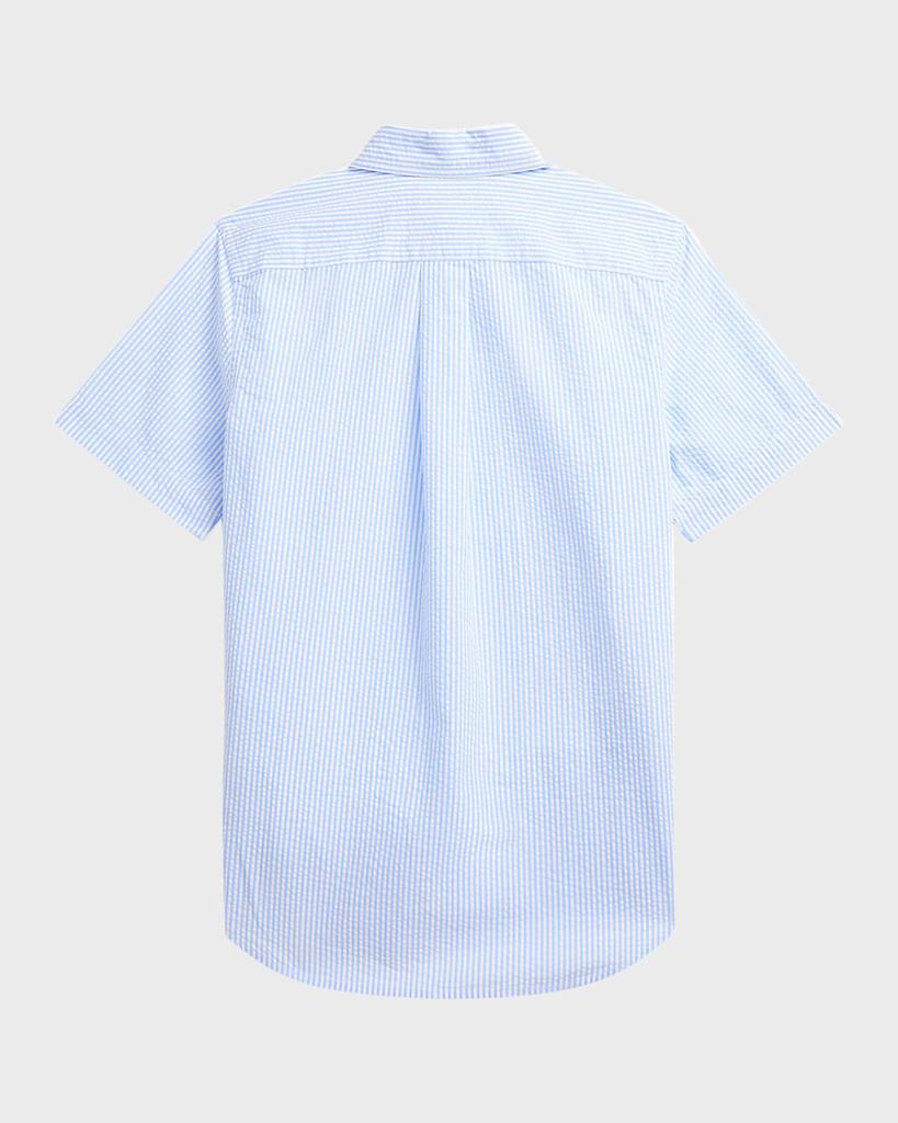 Ralph Lauren Boy's Striped Seersucker Short-Sleeve Shirt, Size S-XL