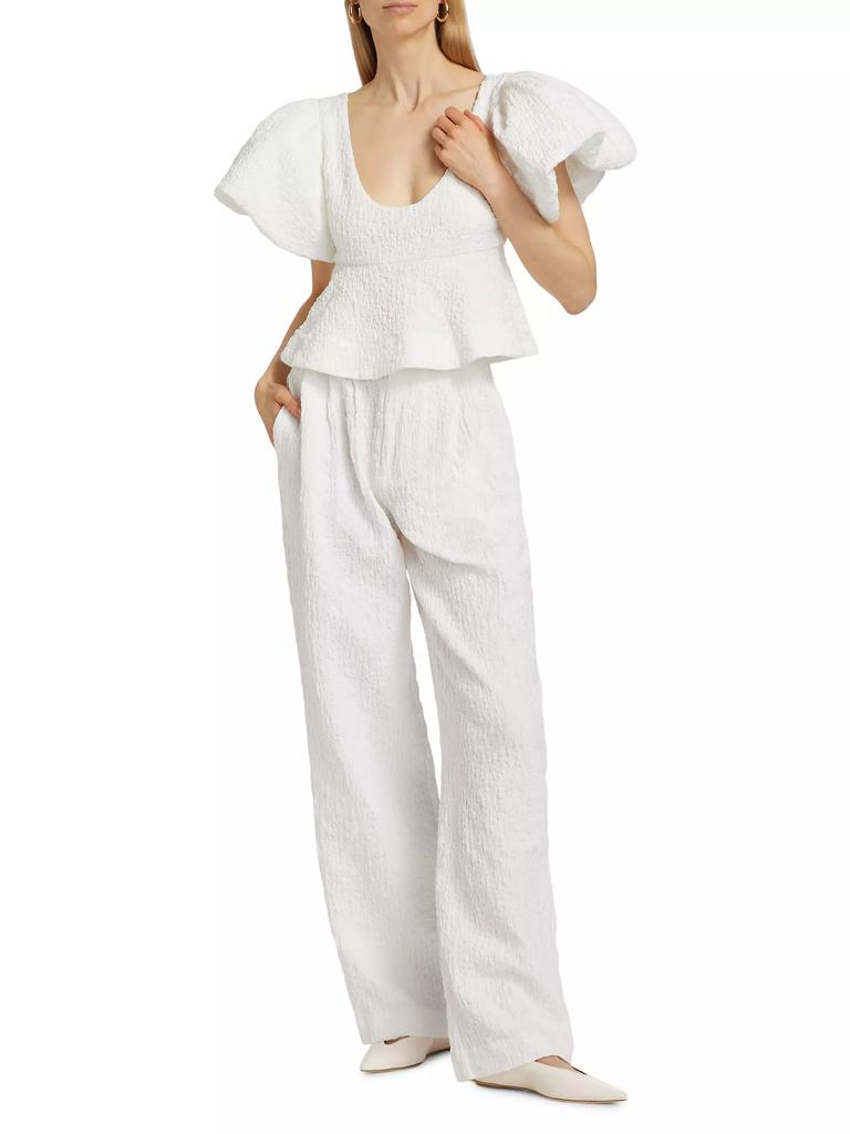 Ronny Kobo Jorden Ruffled Crop Top