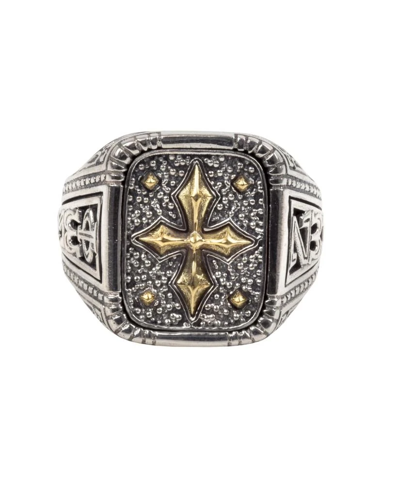 Konstantino Men's Stavros 18k Gold Cross Signet Ring 3