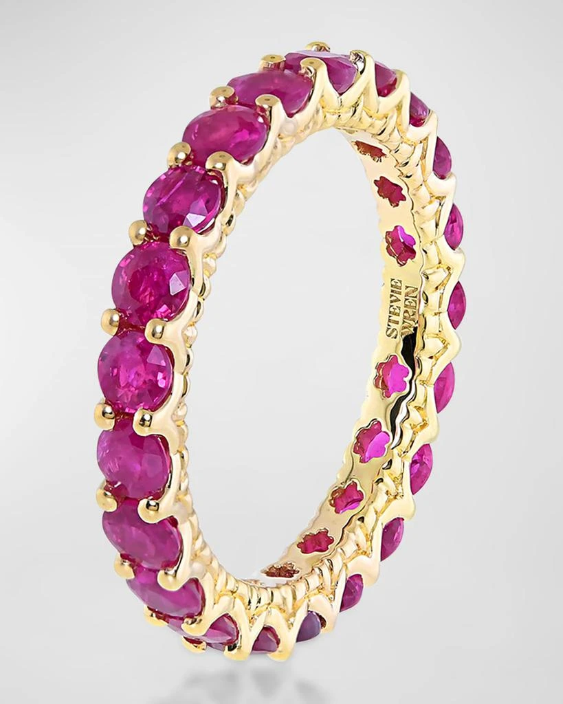 Stevie Wren 18K Yellow Gold Ruby Hero Gemstone Eternity Band, Size 6.5 2