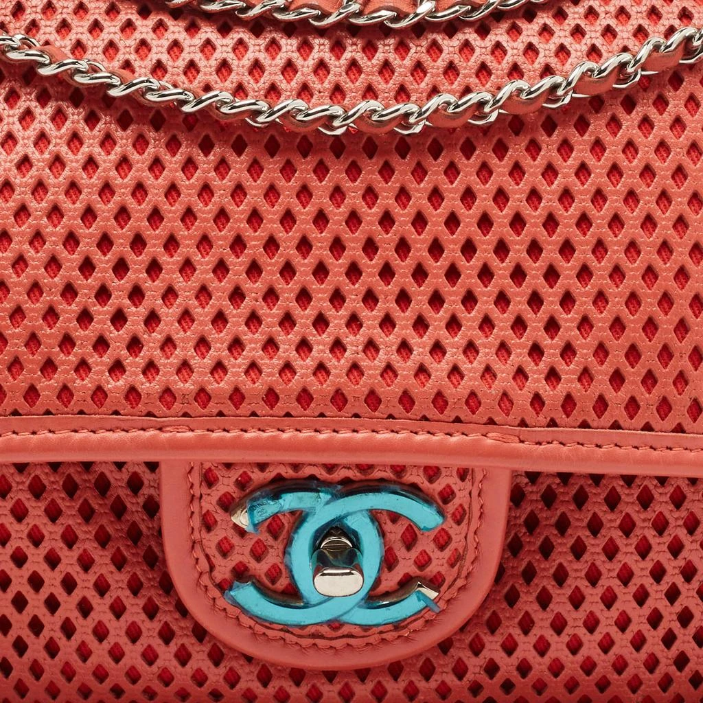 Chanel Chanel Red Perforated Leather Small Up In The Air Flap Bag 6