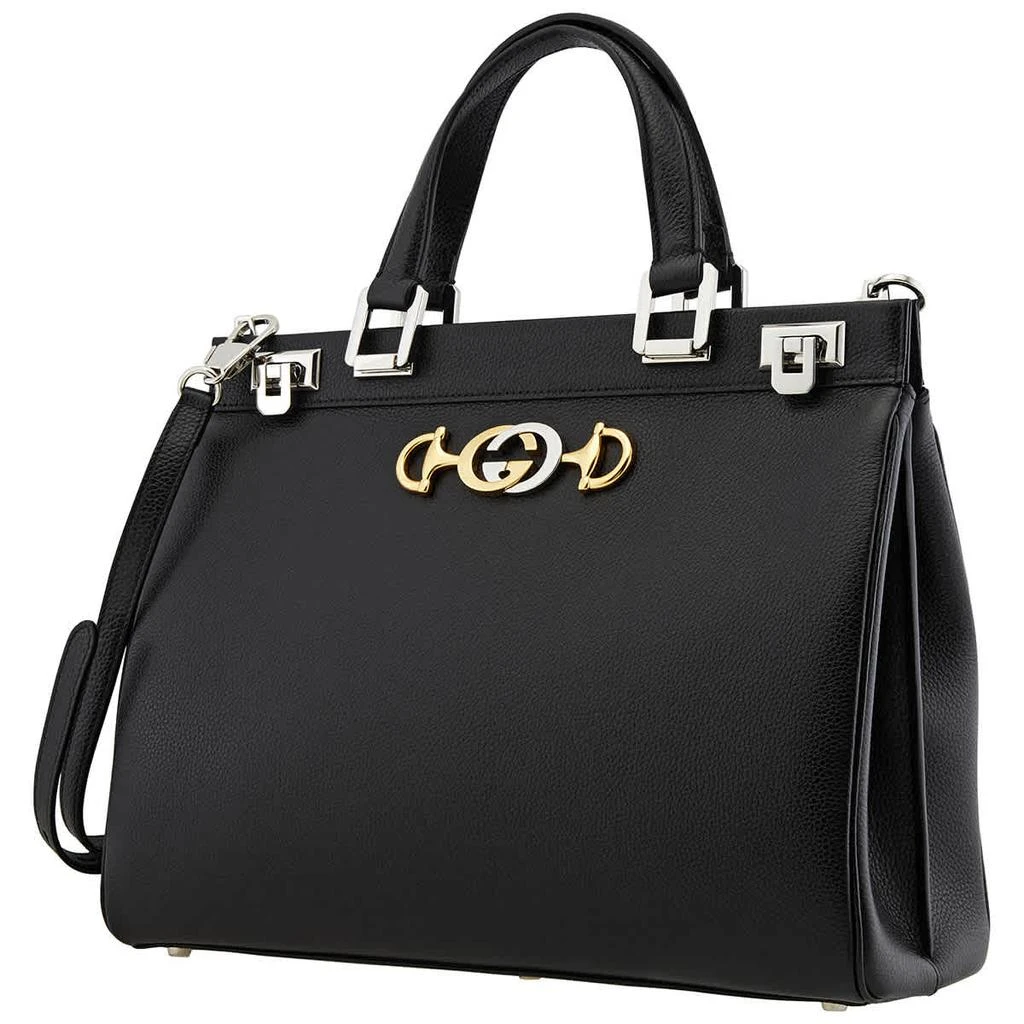 Gucci Ladies Zumi Grainy Leather Medium Top Handle Bag in Black 3