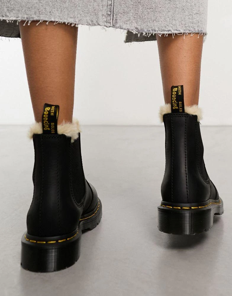 Dr. Martens Dr Martens 2976 leonore fur lined chelsea boots in black leather 4