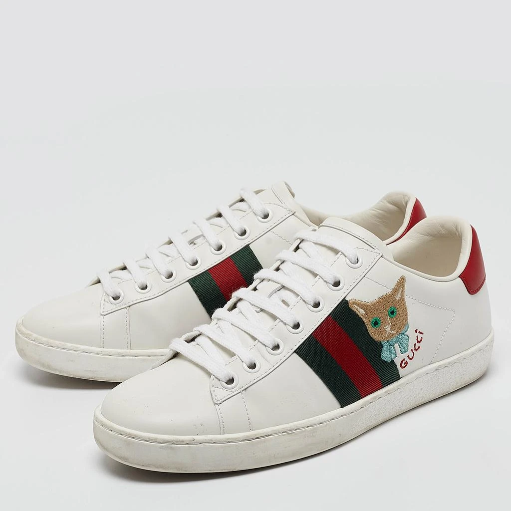 Gucci Gucci White Leather Web Ace Low Top Sneakers Size 36 2