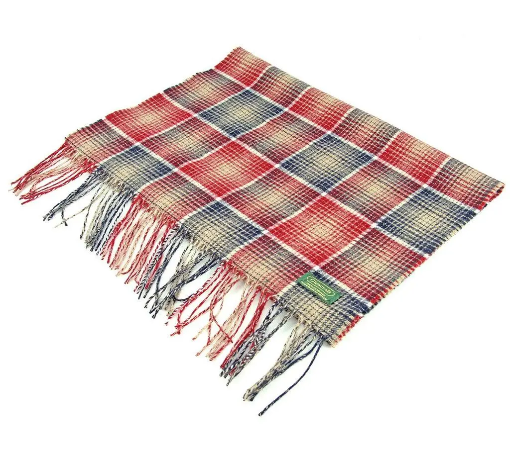 Glencroft Glencroft - 100% Cashmere Red and Grey Plaid Stole