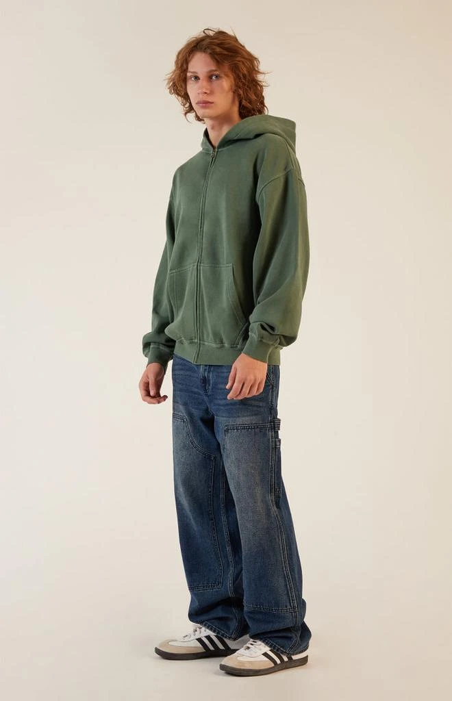 PacSun Green Vintage Wash Full Zip Hoodie 4