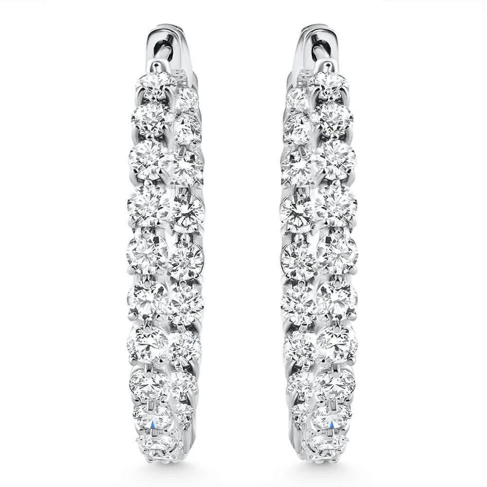 Pompeii3 4 1/2Ct Diamond Inside Outside Hoops Gold Women
s Earrings Lab Grown 1.25" Tall Size: 1.25" Tall 2