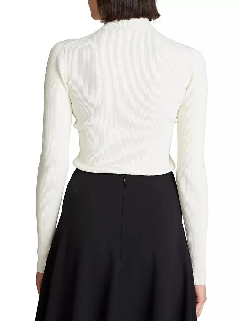 Halston Ty Rib-Knit Turtleneck 5