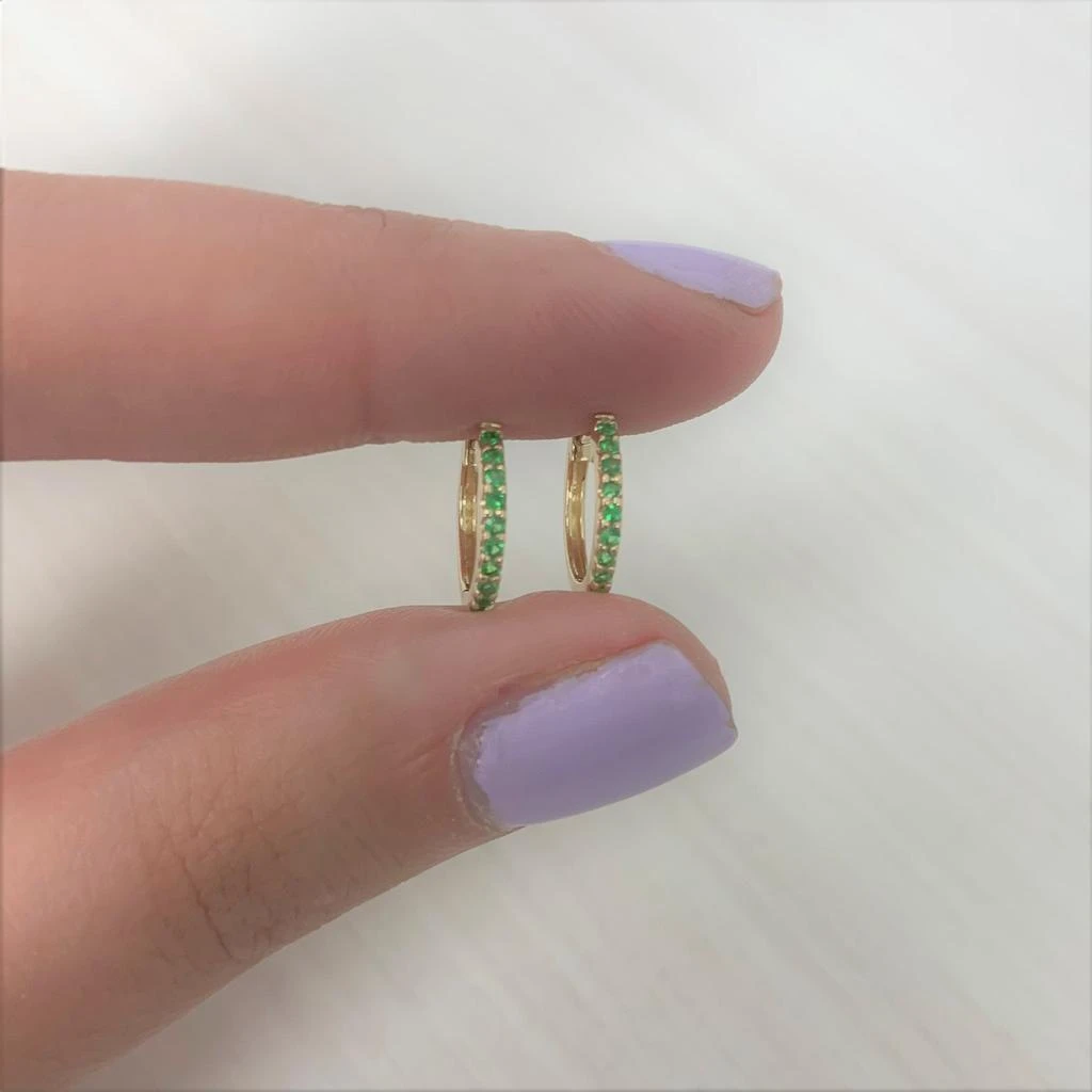 Sabrina Designs 14k Gold & Emerald Huggie Earrings 3