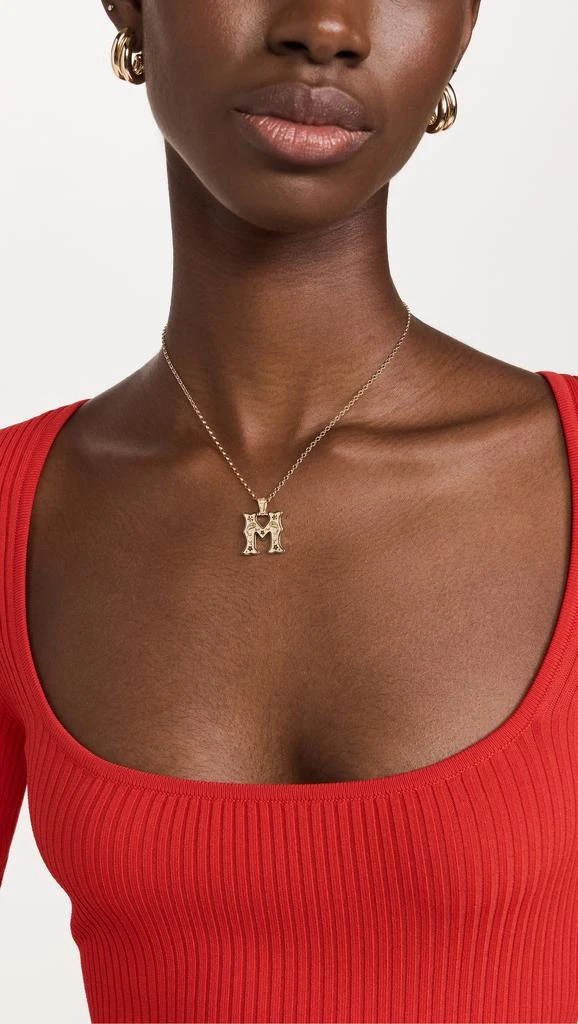 Marlo Laz 14k Small Southwestern Initial Charm 1.8 Rolo Chain For Charm M 2