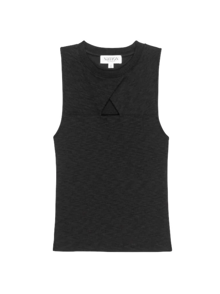 Nation LTD Ellie Keyhole Tank Top In Jet Black 3