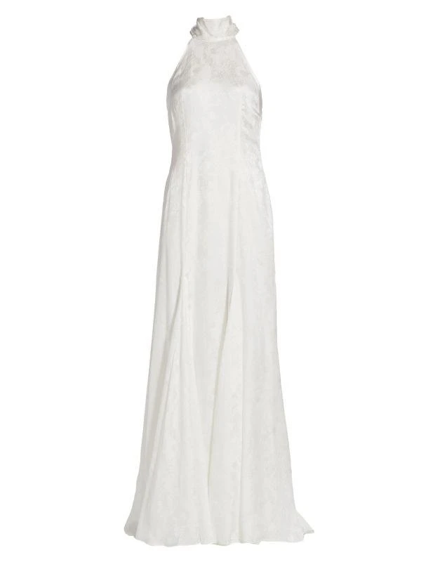 Galvan Maya Silk-Blend A-Line Gown 6