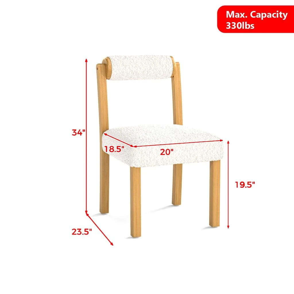 Hivvago Set of Two Rubberwood Dining Chairs with Distinctive Cylinder Backrest 3