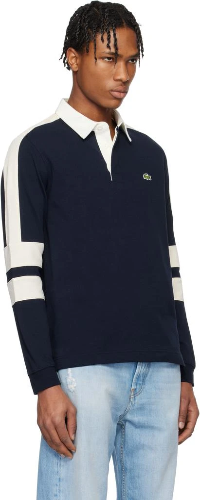 Lacoste Navy & White Colorblock Rugby Polo 2