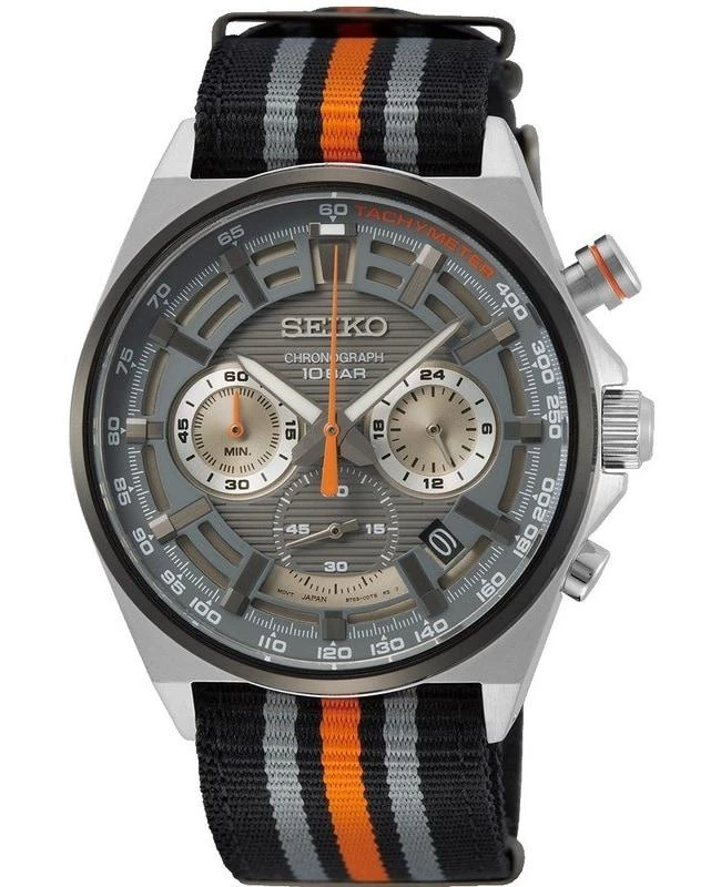 Seiko Seiko Neo Sports Grey Dial Nylon Strap Men's Watch SSB403P1 1
