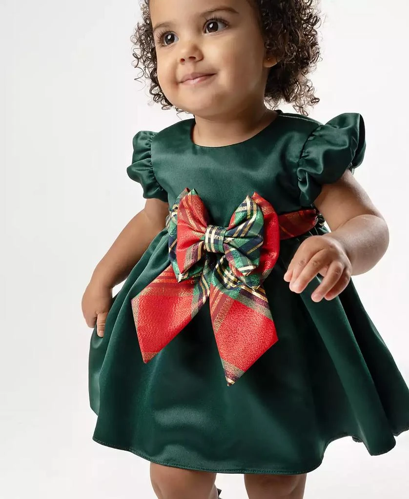 Rare Editions Baby Girl Satin Plaid Social Dress 1