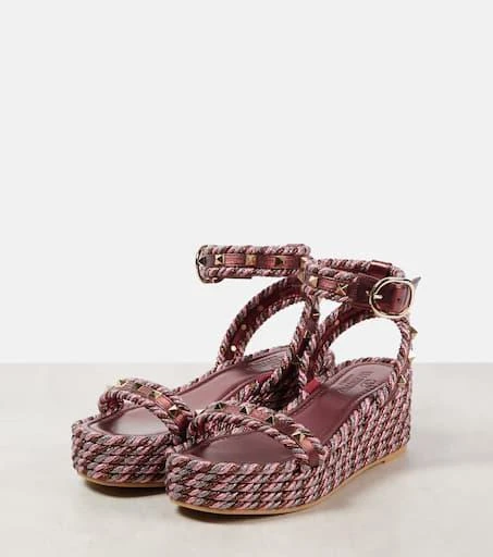 Valentino Rockstud Torchon espadrille sandals 4