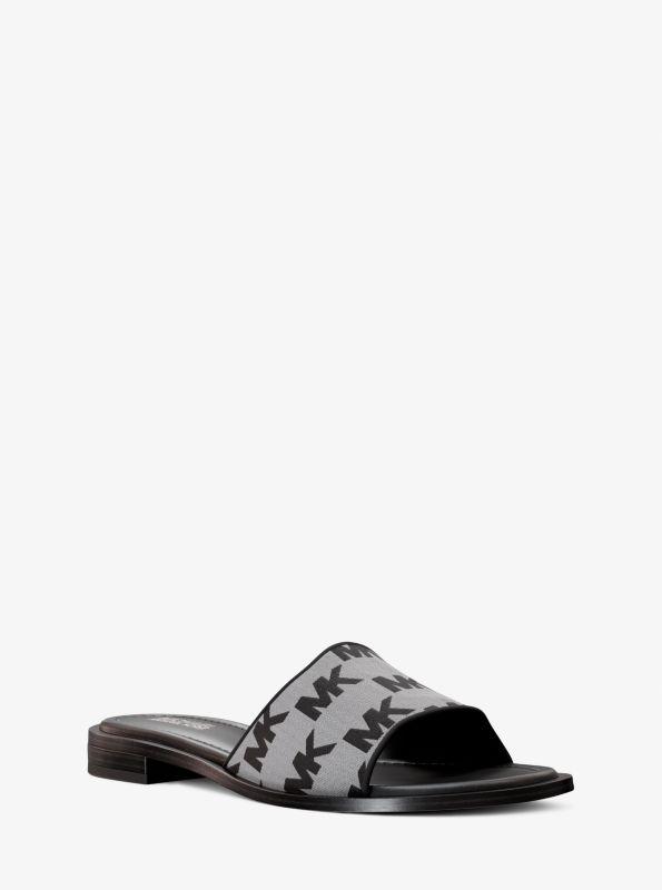 Michael Kors Hannah Logo Jacquard Slide Sandal