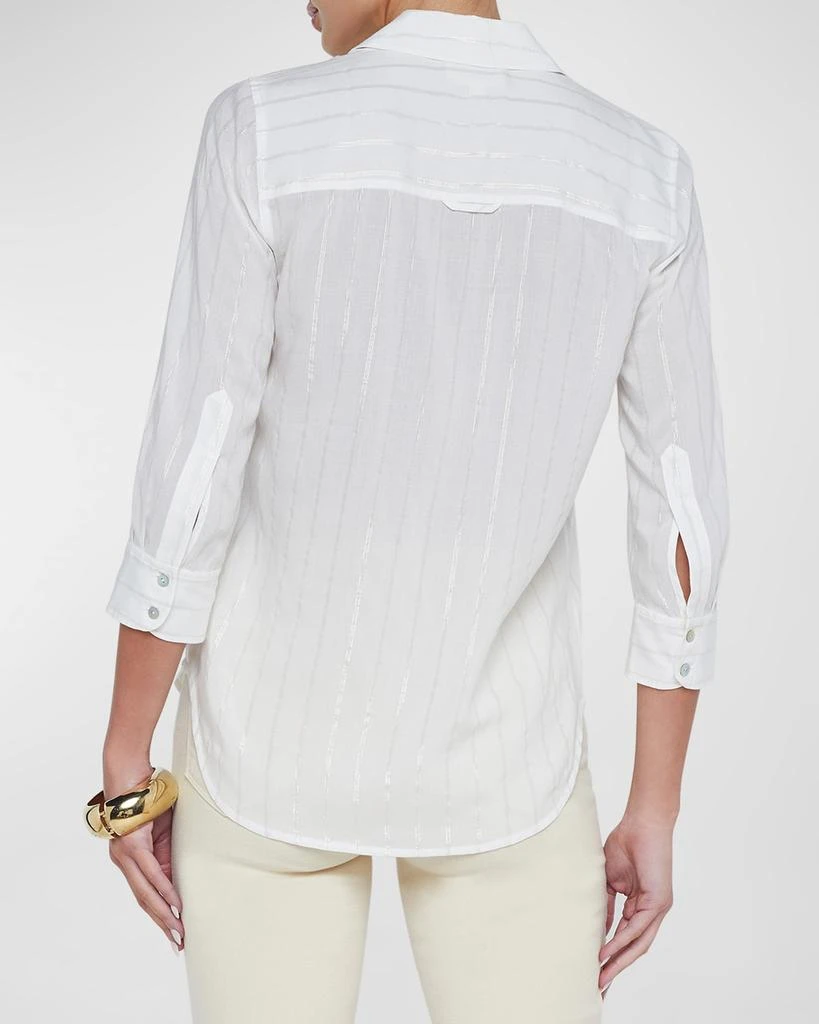 L'Agence Camille Metallic Stripe Blouse 3
