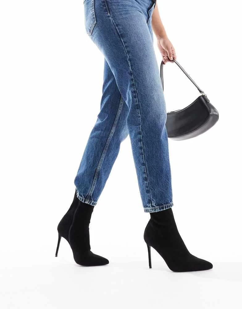 ASOS ASOS DESIGN Wide Fit Evie high-heeled sock boots in black 2