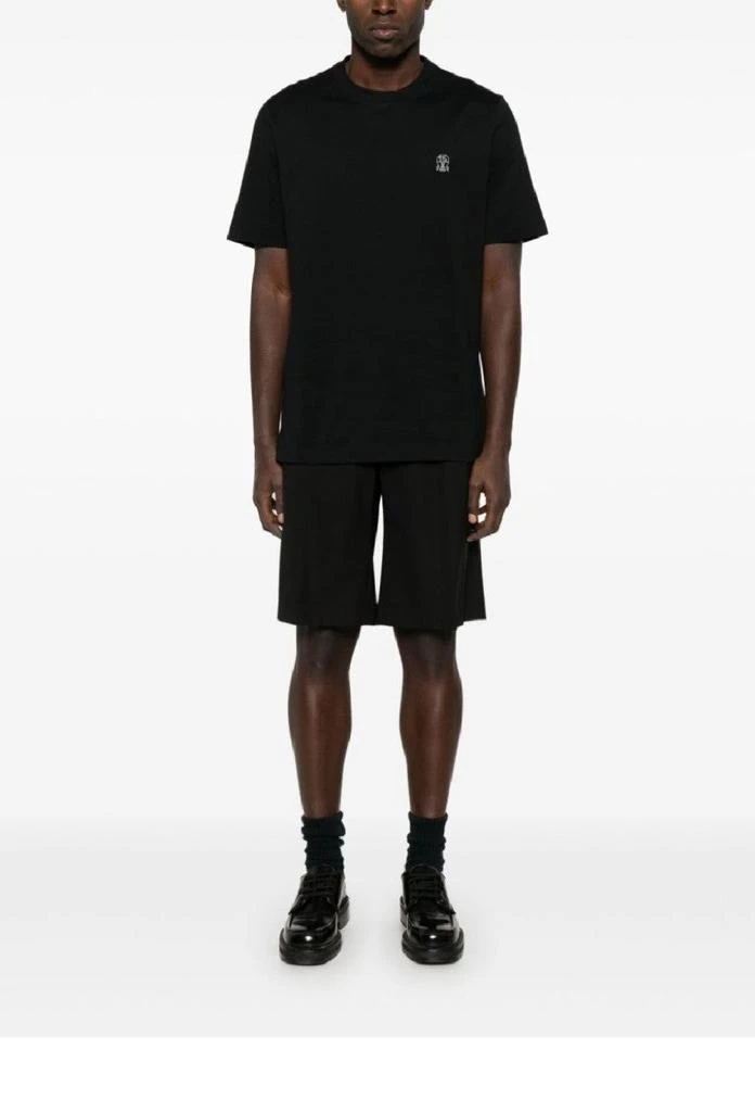 Brunello Cucinelli Short-Sleeved Crew Neck T-Shirt With Logo Print 2