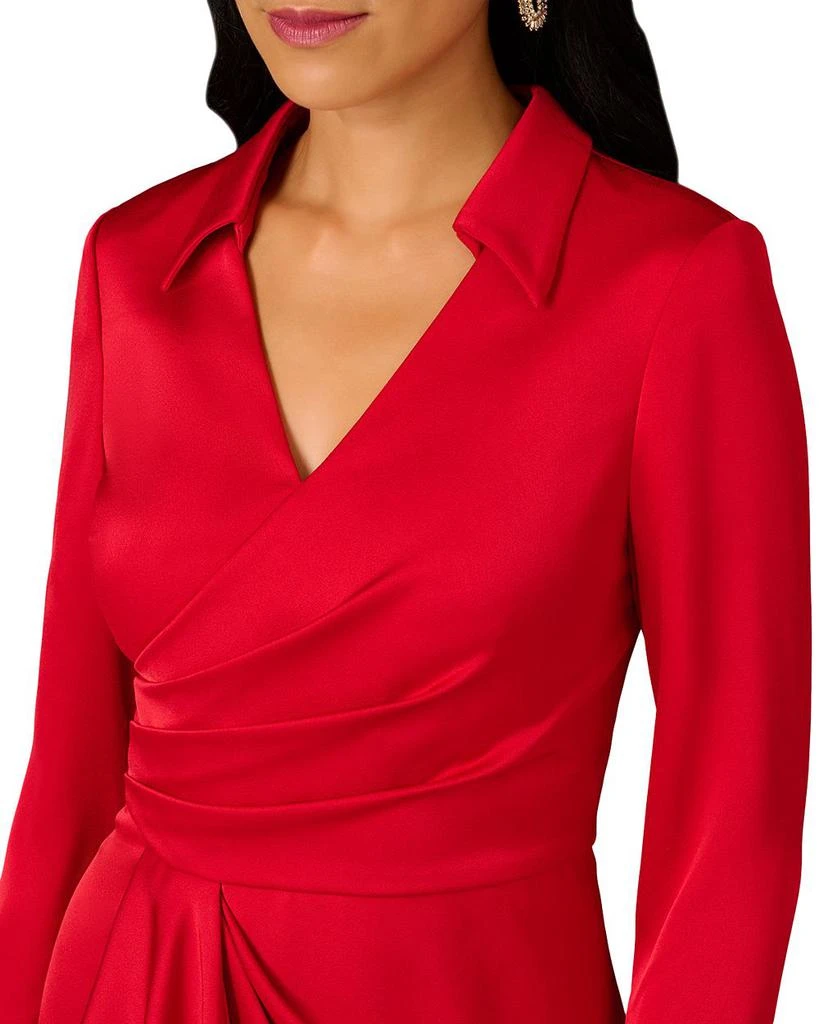 Aidan Mattox Crepe Back Satin Midi Dress 3