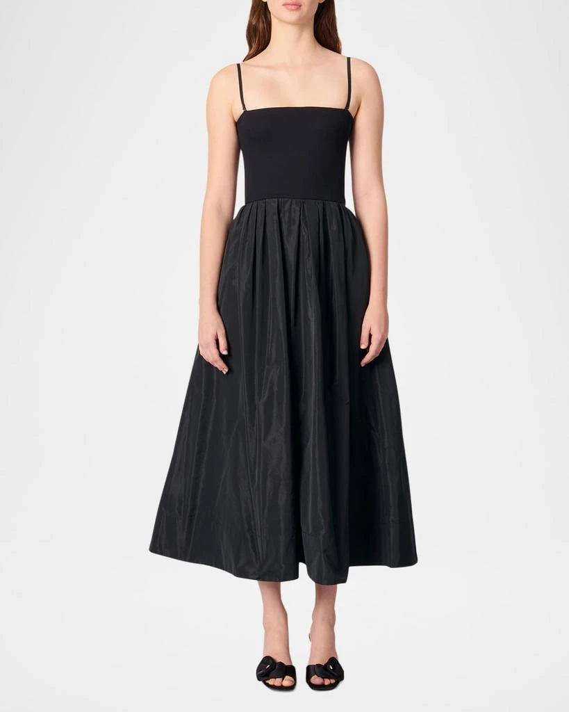 Maje Rabiana Mixed-Media Midi Dress 2