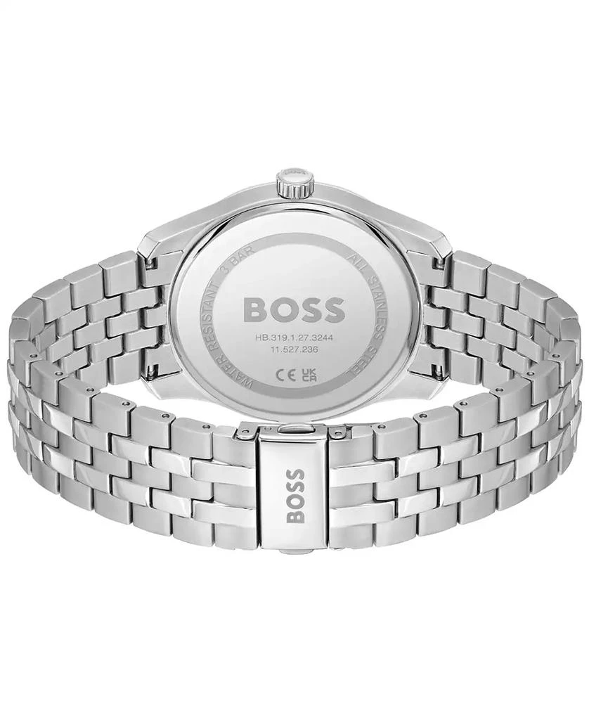 Hugo Boss Men's Principle Quartz Basic Calendar Silver-Tone Stainless Steel Watch 41mm 3